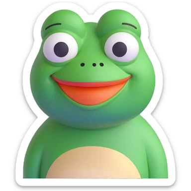 Pepe the Frog as a Microsoft style 3D fluent emoji sticker