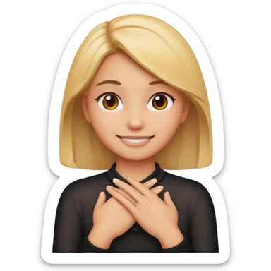 make a girl emoji crossing hands around neck sticker