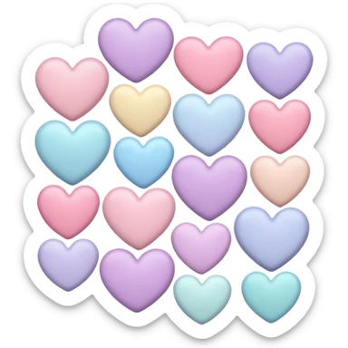 Hearts with pastel colors sticker
