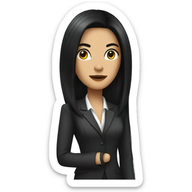 Female defense attorney with long black hair  sticker