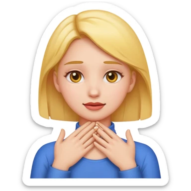 Your hands holding your neck girl emoji sticker