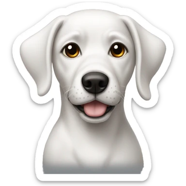dog White with black eyes sticker