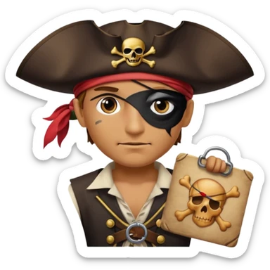 Pirata con un gráfico y un parche sticker