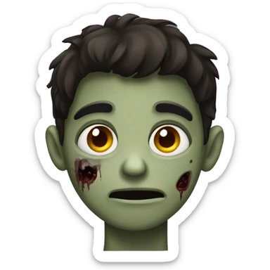 boy zombie teen with dark brown hair medium sticker