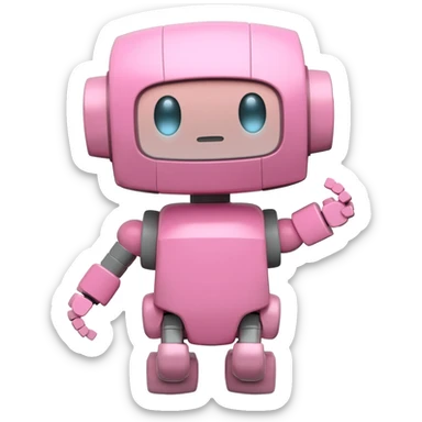 baby pink robot sticker