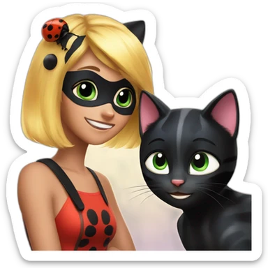 ladybug and catnoir from miraculous ladybug sticker