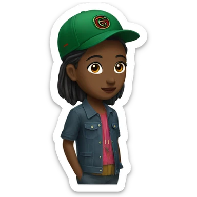 Kirikou avec une casquette Gucci sticker