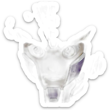 purple and green gundam barbatos face sticker