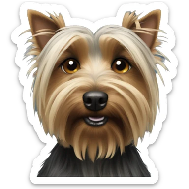 Scruffy black silky terrier sticker