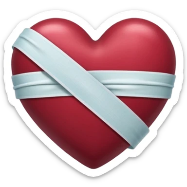 Heart bandaged burgendy shiny  sticker