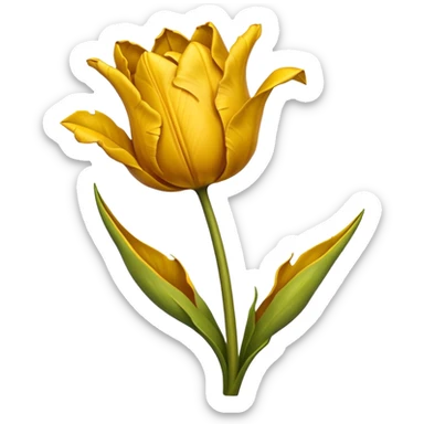 wilted tulip flower yellow dead sticker