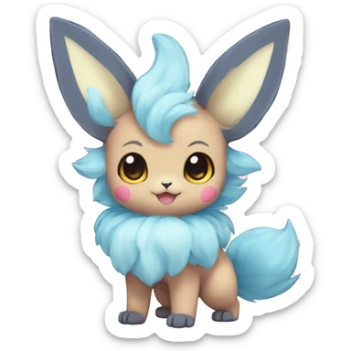 Kawaii Pastel Eeveelution-Cute-Pokémon-fusion full body sticker