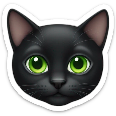 Black cat has got green eyes sticker