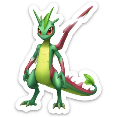 Full body sharp edgy shiny punk colorful Fairy-Flygon-Scyther-grovyle sticker