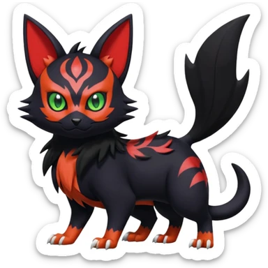 Noibat-Nargacuga-Litten-Torracat-fusion-Fakemon-Pokémon-creature  sticker