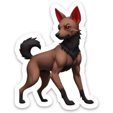 Anthro Muscular Xoloitzcuintle Dog playing with anthro muscular red wolf sticker