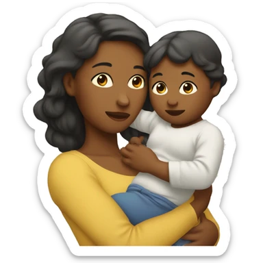 Mom holds the baby in her arms facing each other sticker