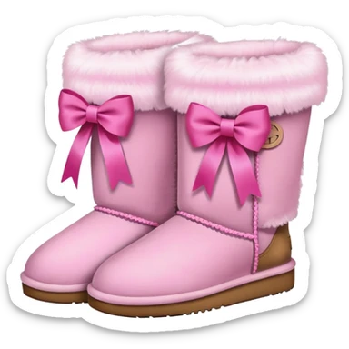 Uggs with pink ribbon on it sticker