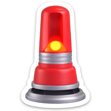 3D render of a red emergency siren light with a bright glow on top of a silver base, in Pixar-style, soft shadows, isolated on white background, professional but playful look

 sticker