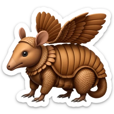 winged armadillo sticker