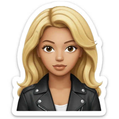 beyonce blonde hair jane wear leather jacket sticker