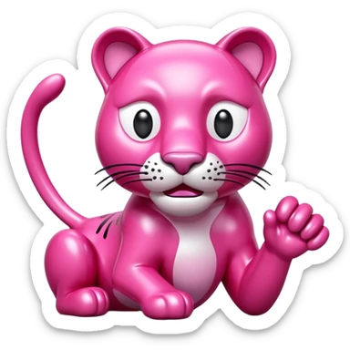 jeff koons style pink panther SPAM sculpture  sticker
