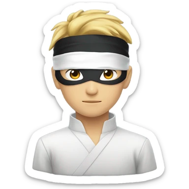 Satoru gojo with blindfold on young sticker