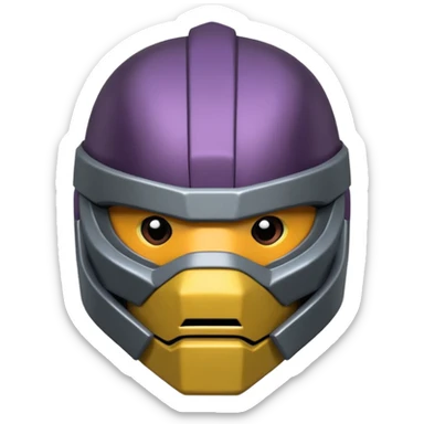 master shredder's helmet from teenage mutant ninja turtles, no eyes or face, just the helmet and related material, lets make it a silhouette.  The last one is best.  lets make it more realistic to the movie sticker