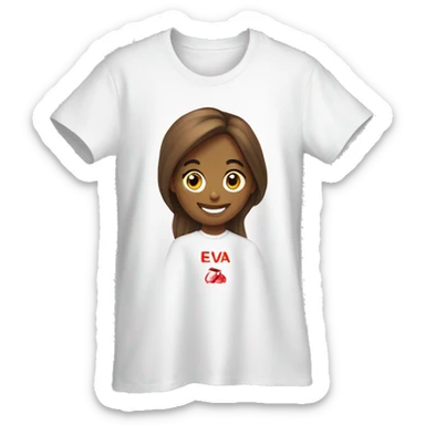 T-shirt with the inscription “I ❤️ eva” sticker