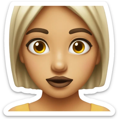 chica pintandose los labios con un gloss y que este guiñando un ojo sticker