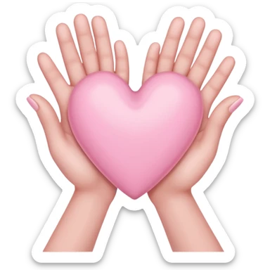 light pink hands creating a heart symbol sticker
