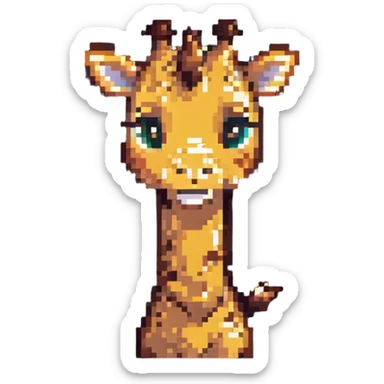 A timid giraffe peeking slightly from the side of the emoji frame, with one hoof shyly waving. Big, nervous eyes, a small smile, and exaggerated blush marks. Cute and awkward—great for lurkers saying 'hi' sticker