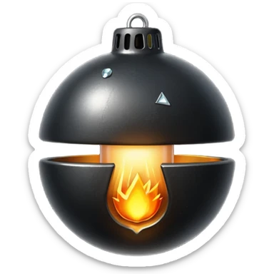 explosive bomb emoji with sparkling fuse sticker