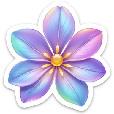 Pastel iridescent transparent luminescent aesthetic flowers sticker