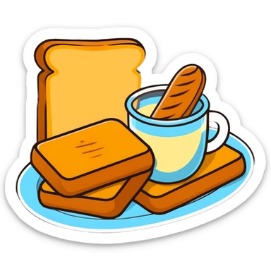 torrijas, Spanish Lenten dessert, bread soaked in milk and honey sticker