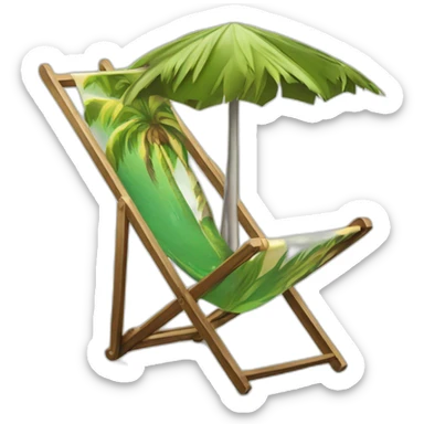 Palm tree coconut tree deckchair cocktail sticker