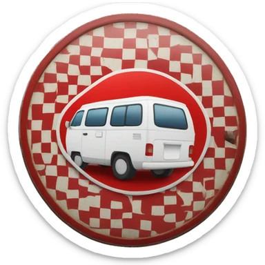 round traffic sign with a red border prohibiting camper vans sticker