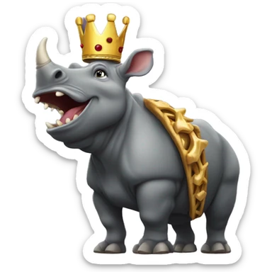 Rhinocéros portant une couronne d’empereur sticker