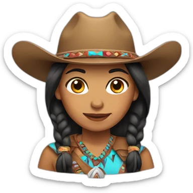 native american cowgirl sticker