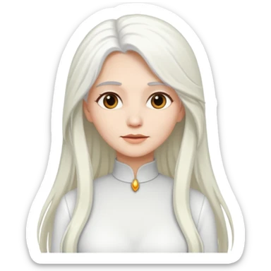 The Good Witch from The Land of Oz with long white hair, white outfit sticker