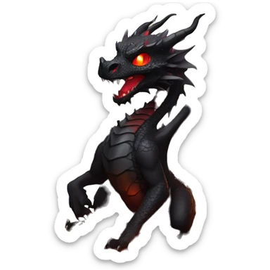 Black dragon breathing red flames, covered in thorned roses, surrounded by lanterns candles and fairy lights sticker