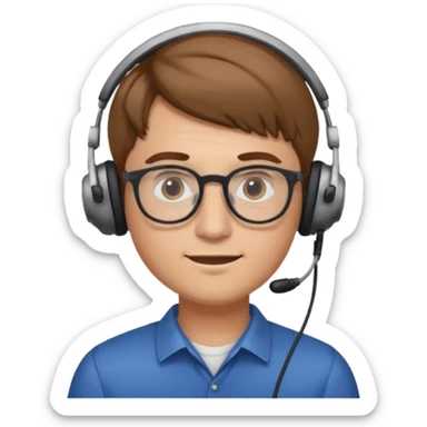 guy with light brown hair fair skin round and broad shoulders, at work IT GUY sticker