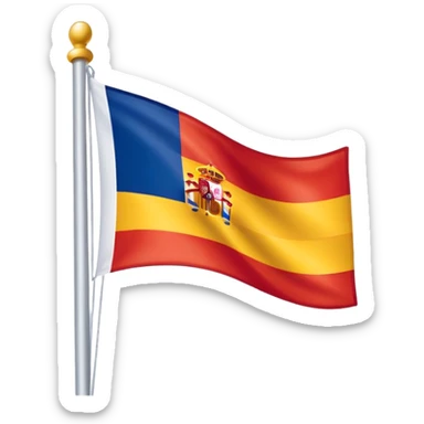 flag with À in the center, half Spain flag colors, half France flag colors sticker