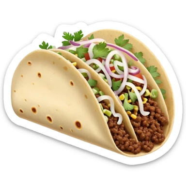 Mexican street taco with soft muted colors sticker