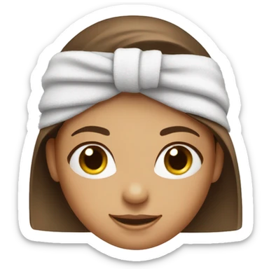 girl with brown hair and spa towel on head sticker