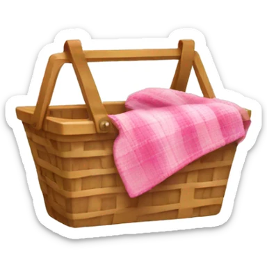 Picnic basket with pink blanket  sticker