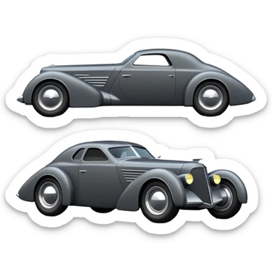  the animated series aerodynamic futuristic Batmobile loosely based on 1936 cord 812 (flat long faceted body) stealthy understated hot rod  sticker