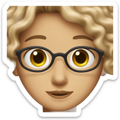 Female brown long  curly hair Doctor sticker