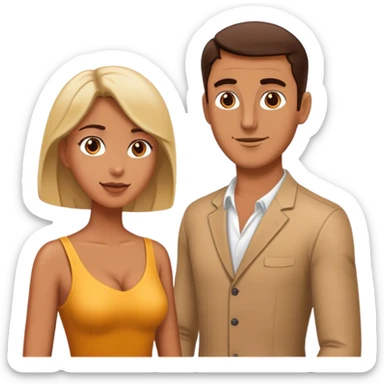 charismatic man meeting a woman standing  sticker