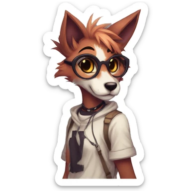 Edgy modern anthro furry by Falvie, LiLaiRa, AngieWolf sticker